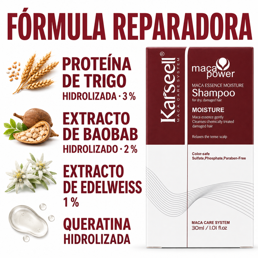 Neceser Capilar de Viaje con 9 Productos Mini: Champú, Acondicionador y Mascarilla