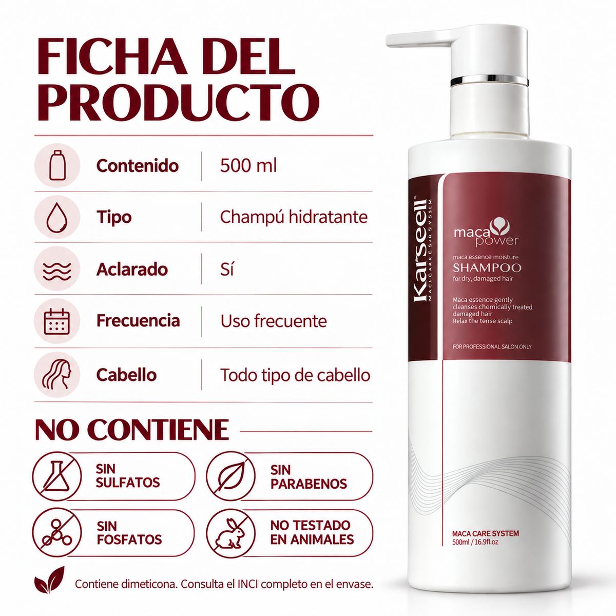 Champú Hidratante Maca Essence 500 ml