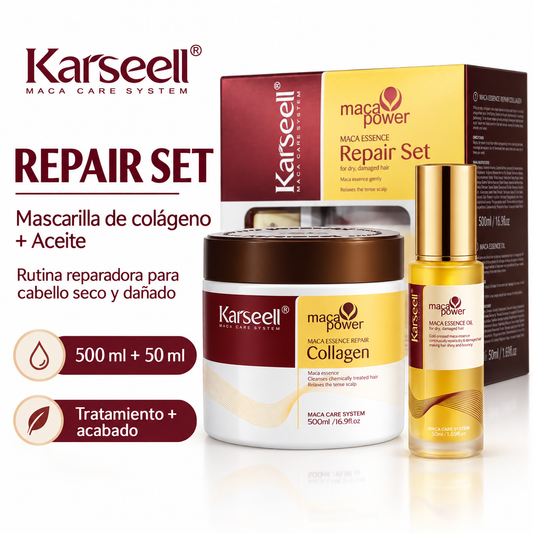 Pack Reparación Capilar: Mascarilla de Colágeno 500 ml + Sérum de Aceite de Argán 50 ml