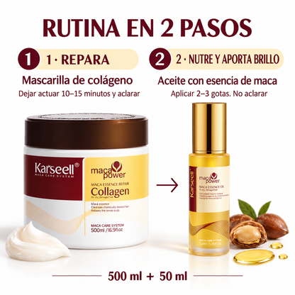 Hair repair pack: collagen mask 500ml + argan oil serum 50ml