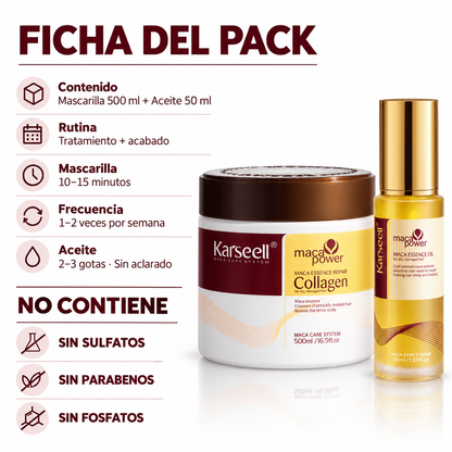 Hair repair pack: collagen mask 500ml + argan oil serum 50ml