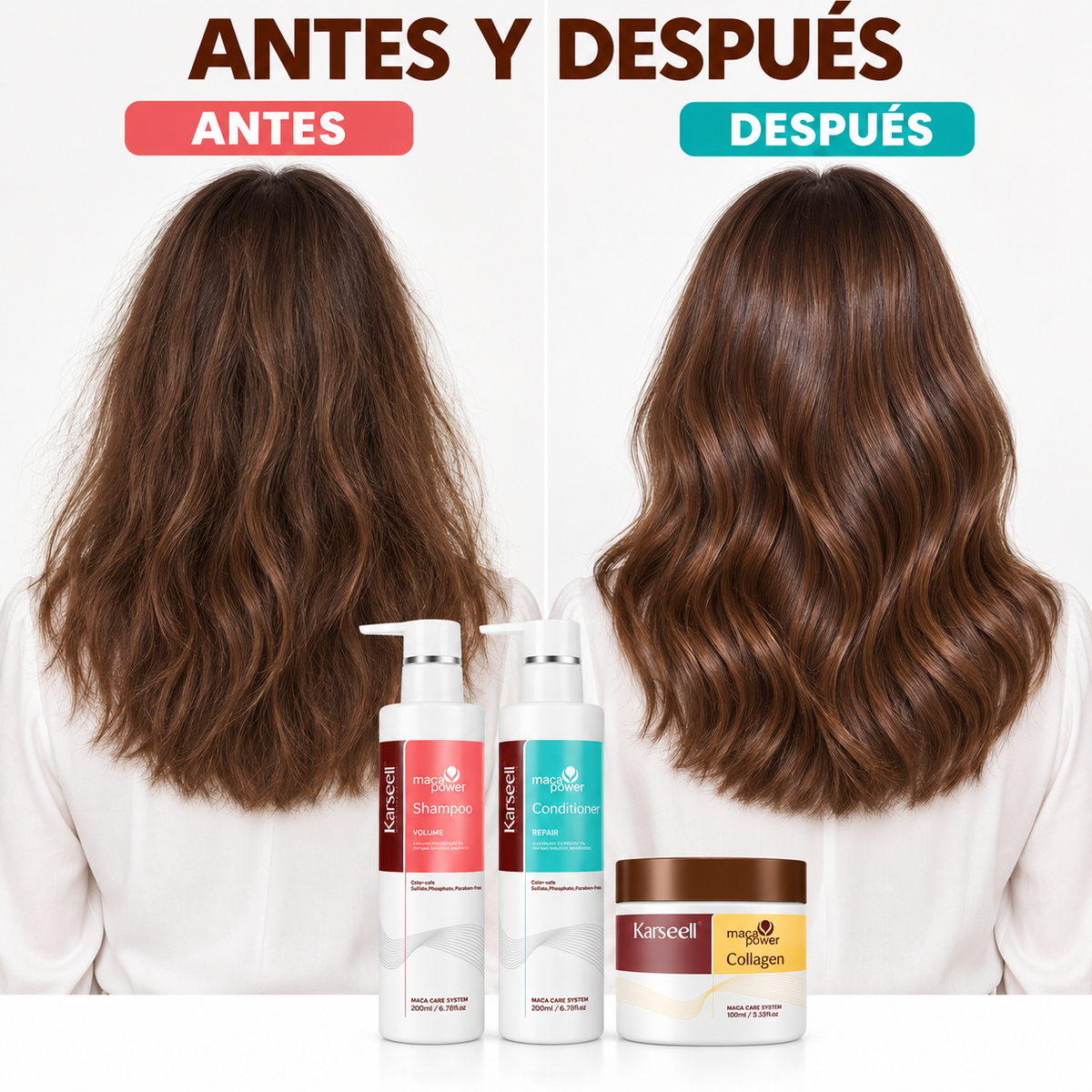 Pack Champú Volumen 200 ml + Acondicionador 200 ml + Mascarilla Colágeno 100 ml