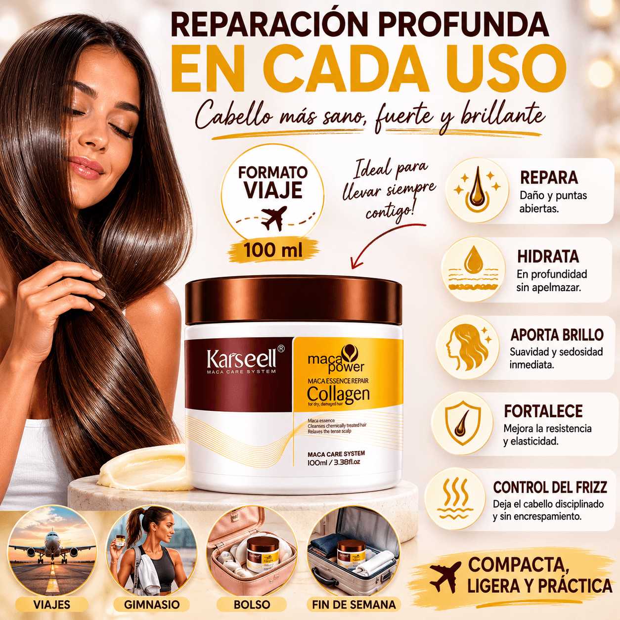 Maschera Capelli al Collagene [formato da viaggio 100ml]