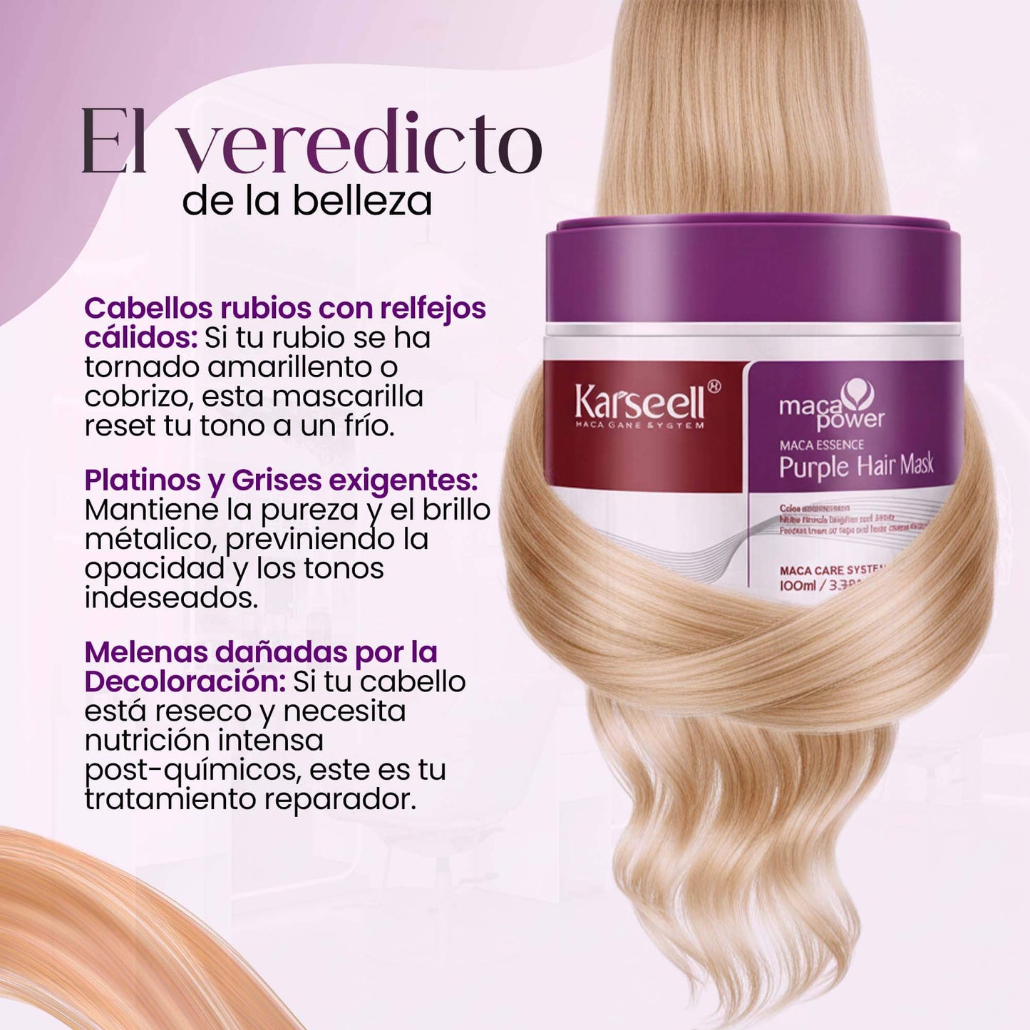 Pack mascarilla capilar violeta matizadora 100ml + sérum aceite de argán 50ml