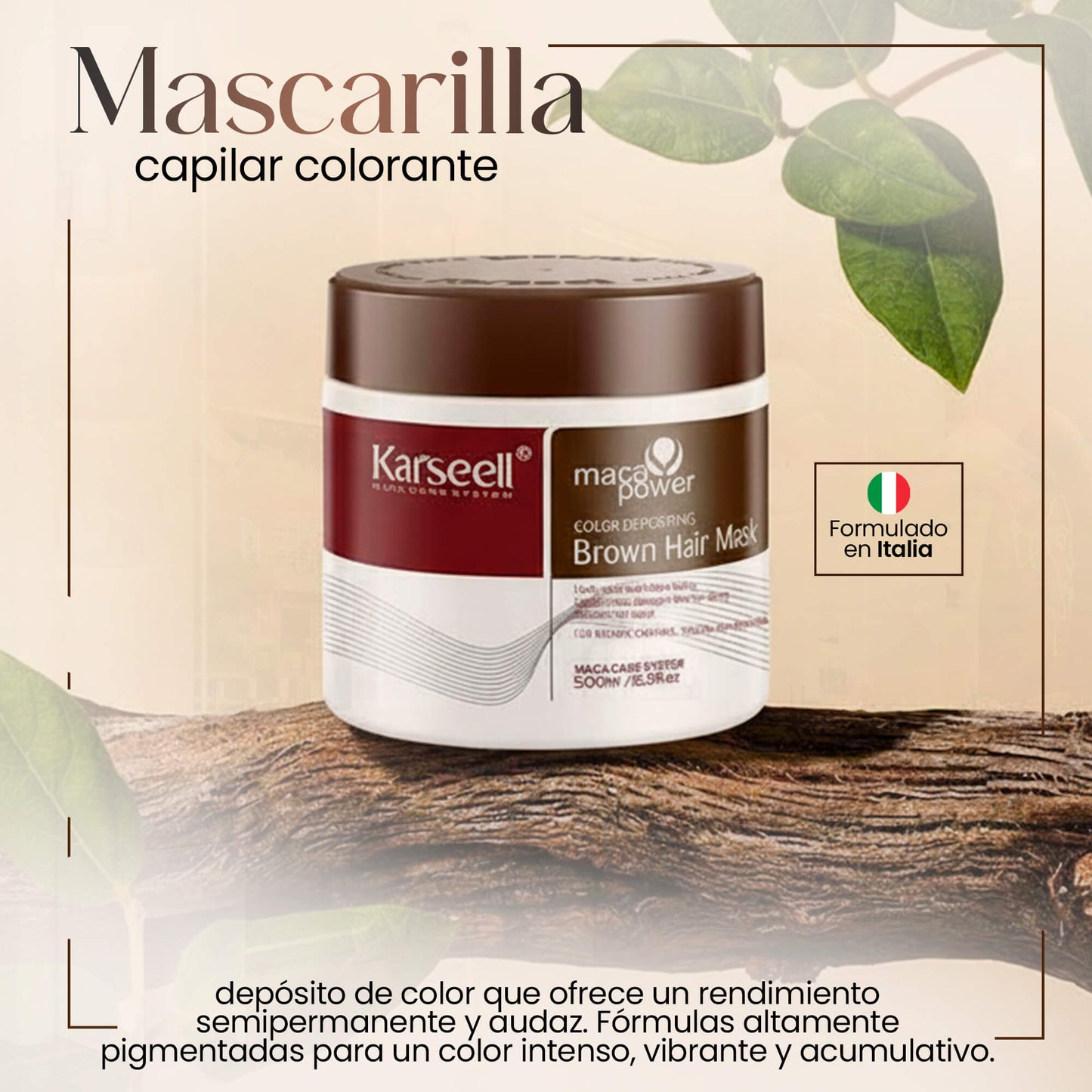 Mascarilla capilar pigmentante marrón [500ml]