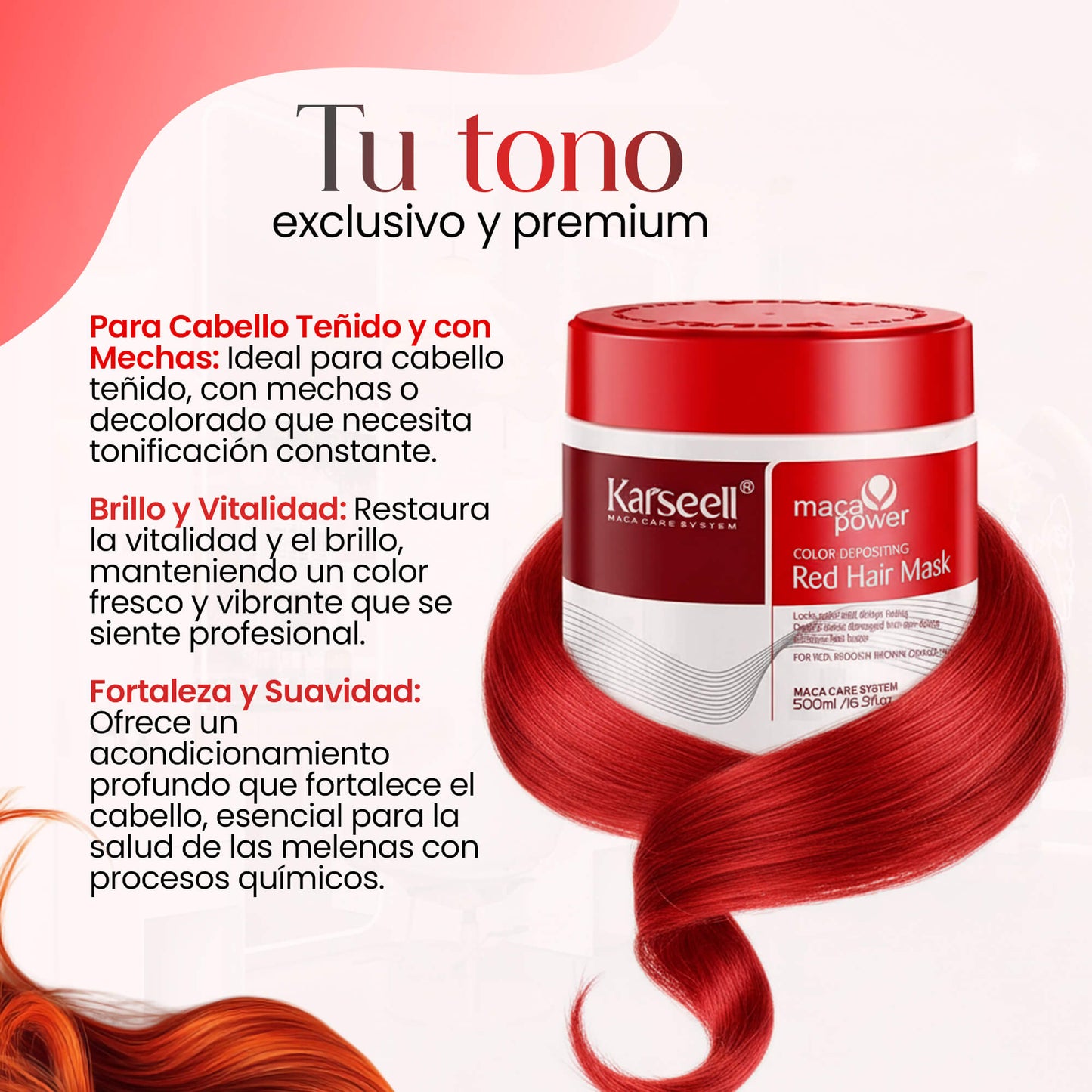 Mascarilla capilar pigmentante roja [500ml]