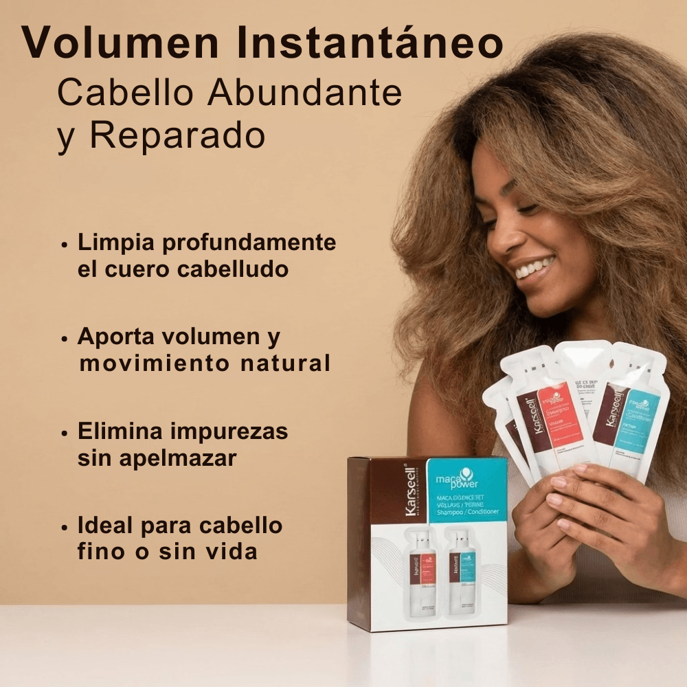 Paket mit 24 Duos Volumen-Shampoo und Reparatur-Acondicioner Monodosis