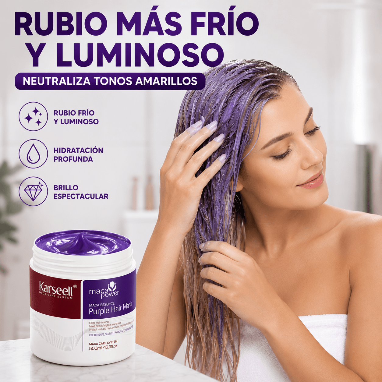 Mascarilla capilar colágeno + mascarilla violeta matizadora [500ml]
