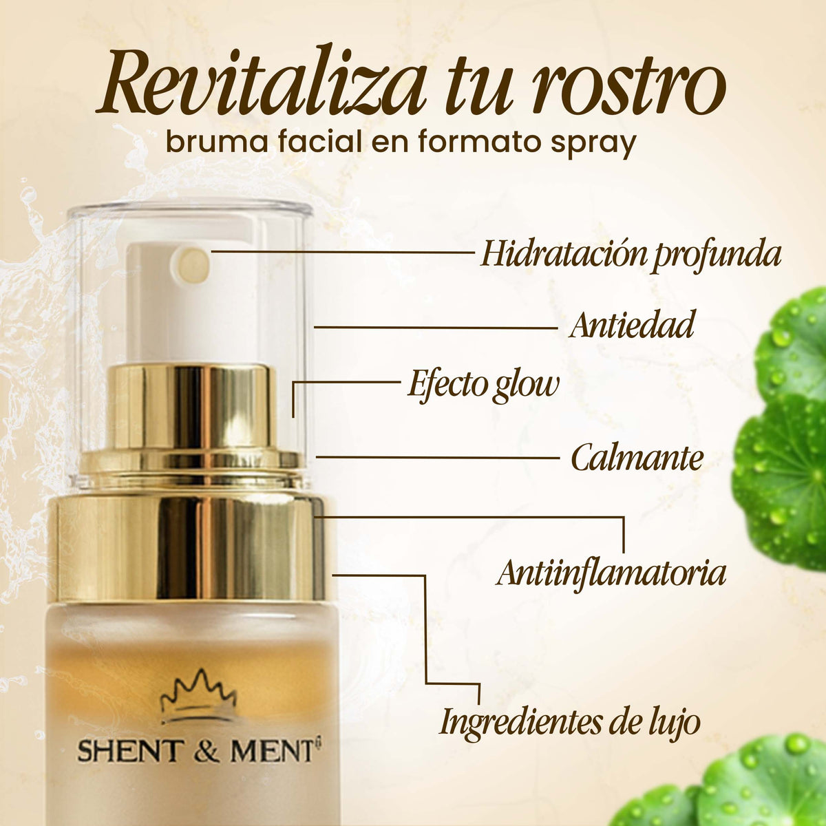 SHENT&MENT Sérum Facial en Spray de Trufa Blanca y Centella 100 ml