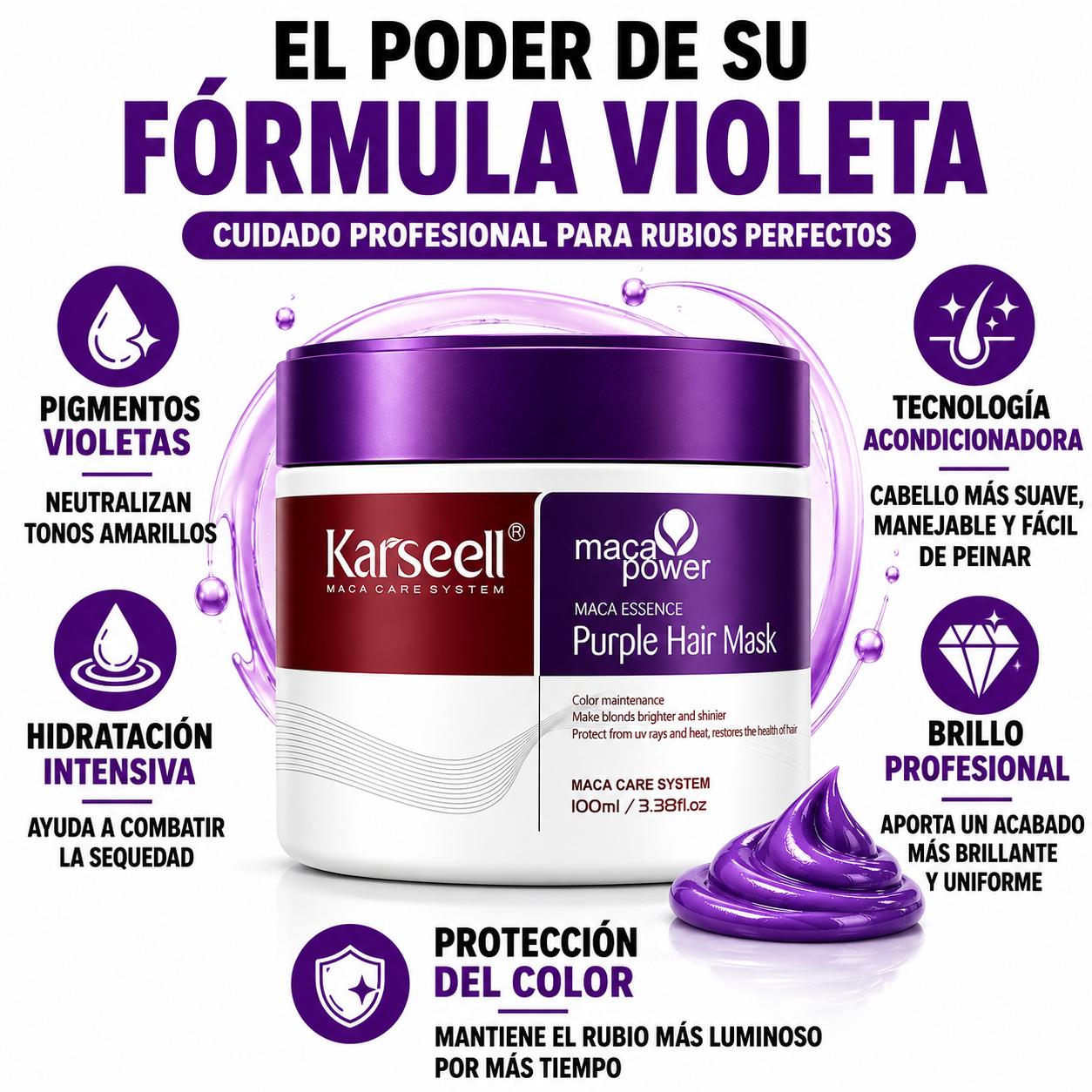 Violet toning hair mask 100ml + argan oil serum 50ml pack
