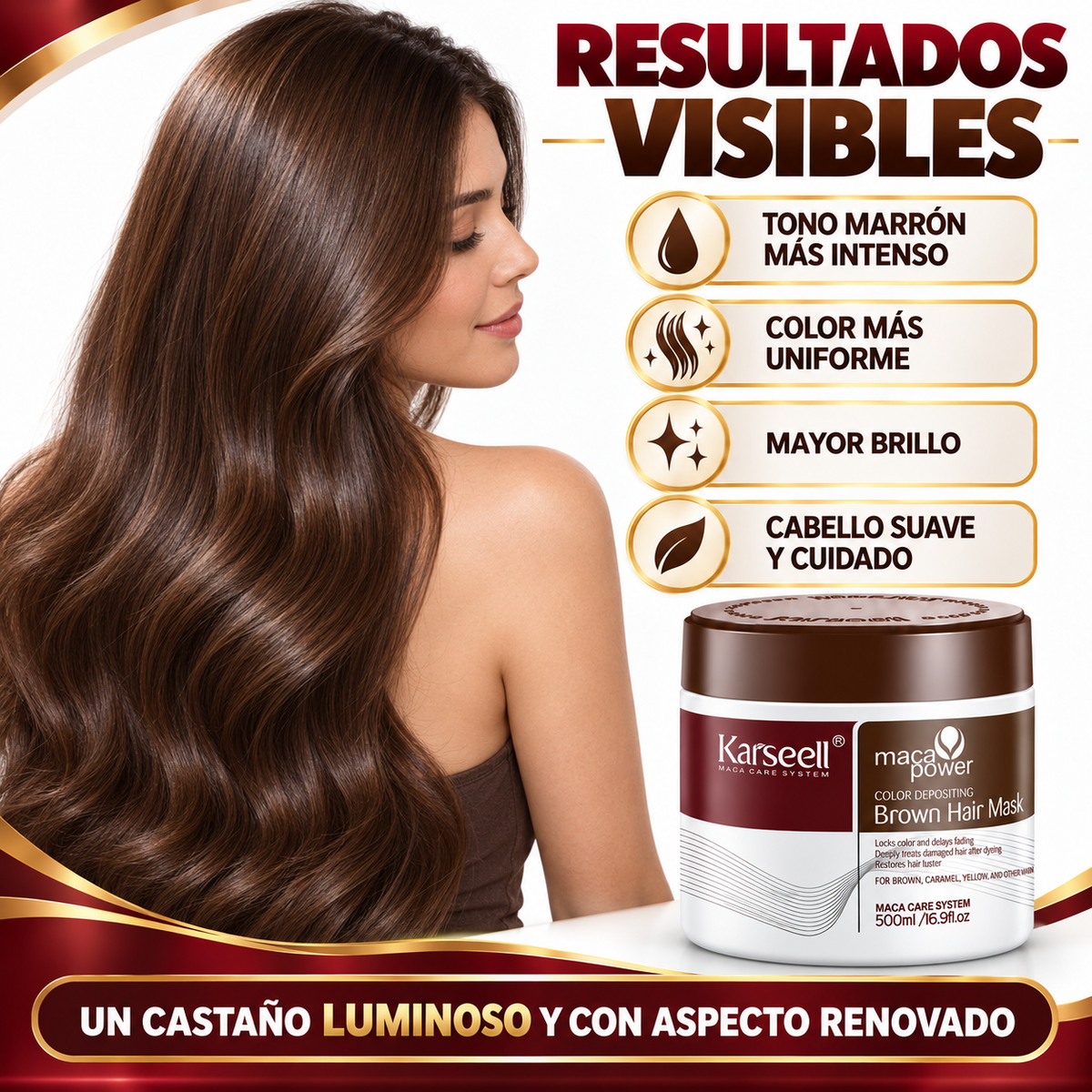 Mascarilla Capilar Pigmentante Marrón 500 ml