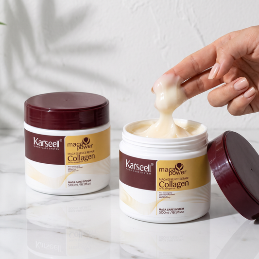Dos mascarillas de colágeno Karseell 500 ml, una abierta
