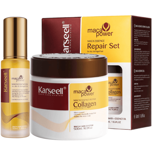 Haarreparatur-Paket Kollagenmaske 500ml + Arganölserum 50ml