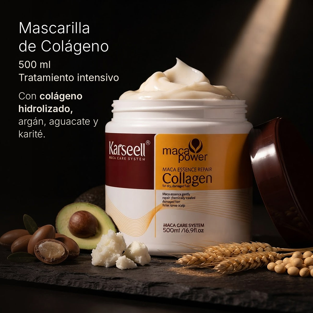 Pack Champú Maca 500 ml + Acondicionador 50 ml + Mascarilla Colágeno 500 ml + Aceite 50 ml — foto 2