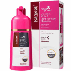 KARSEELL - Champú Tinte para el Cabello 10 en 1 - Cubre Canas - Tinte Instantáneo - Sin Parabenos - Sin Siliconas - Sin Amoniaco - Hombres y Mujeres 500ml. - Castaño Claro (Chestnut Brown)