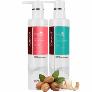 KARSEELL Pack Champú Voluminizador y Acondicionador Reparador Aceite de Argán Pantenol Volumen Hidratación Cabello Fino Seco Dañado Brillo Uso Diario Sin Sulfatos Parabenos 200ml x2
