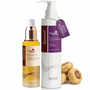 Karseell - Pack Crema Definidora de Rizos 200ml + Serum de Aceite de Argán 50ml Tratamiento Hidratante Antifrizz Reparador Pelo Rizado Ondulado Dañado Seco Brillo Nutición Método Curly